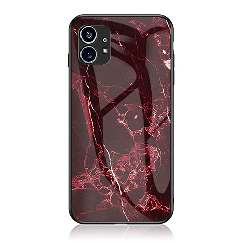 Coque Contour Silicone et Vitre Motif Fantaisie Miroir Etui Housse pour Nothing Phone 1 Rouge