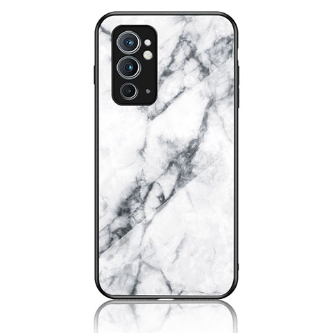 Coque Contour Silicone et Vitre Motif Fantaisie Miroir Etui Housse pour OnePlus 9RT 5G Blanc