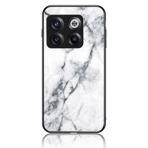 Coque Contour Silicone et Vitre Motif Fantaisie Miroir Etui Housse pour OnePlus Ace Pro 5G Blanc