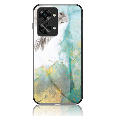 Coque Contour Silicone et Vitre Motif Fantaisie Miroir Etui Housse pour OnePlus Nord 2T 5G Vert