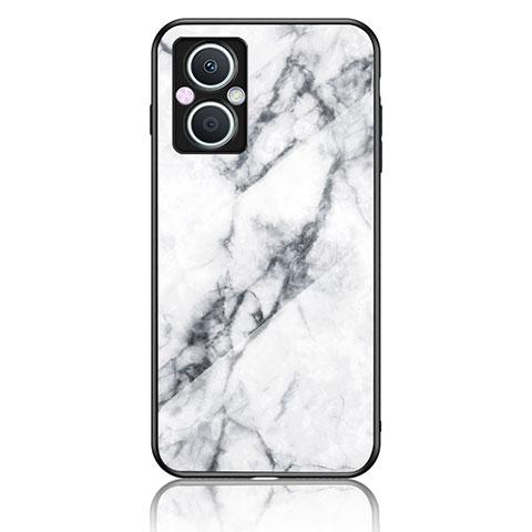 Coque Contour Silicone et Vitre Motif Fantaisie Miroir Etui Housse pour OnePlus Nord N20 5G Blanc