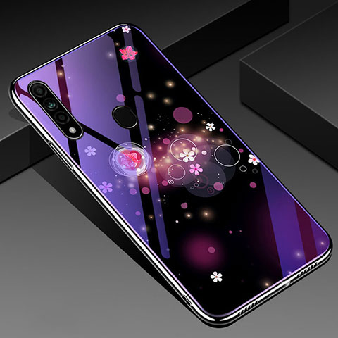 Coque Contour Silicone et Vitre Motif Fantaisie Miroir Etui Housse pour Oppo A31 Violet