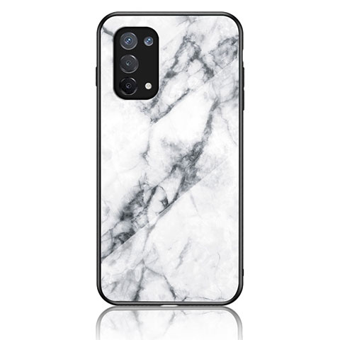 Coque Contour Silicone et Vitre Motif Fantaisie Miroir Etui Housse pour Oppo A74 4G Blanc