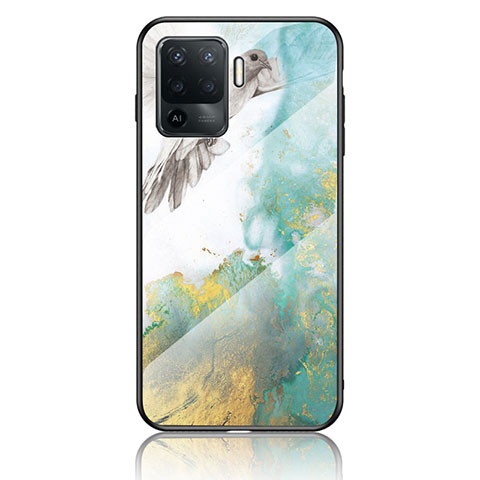 Coque Contour Silicone et Vitre Motif Fantaisie Miroir Etui Housse pour Oppo A94 4G Vert