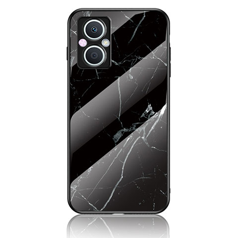 Coque Contour Silicone et Vitre Motif Fantaisie Miroir Etui Housse pour Oppo F21 Pro 5G Noir