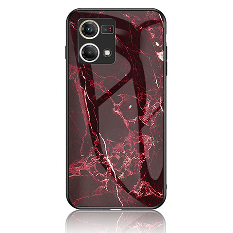 Coque Contour Silicone et Vitre Motif Fantaisie Miroir Etui Housse pour Oppo F21s Pro 4G Rouge