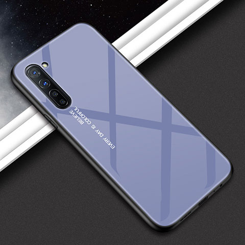 Coque Contour Silicone et Vitre Motif Fantaisie Miroir Etui Housse pour Oppo Find X2 Lite Gris