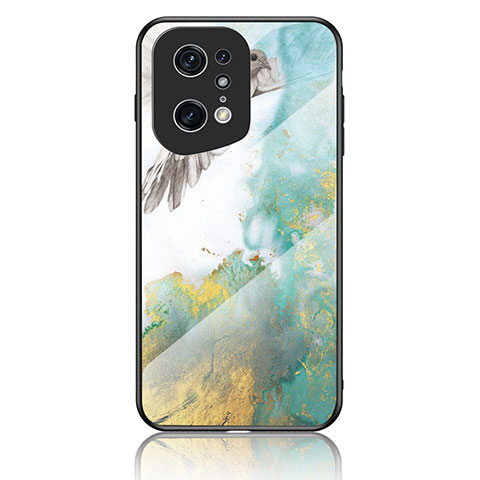 Coque Contour Silicone et Vitre Motif Fantaisie Miroir Etui Housse pour Oppo Find X5 Pro 5G Vert