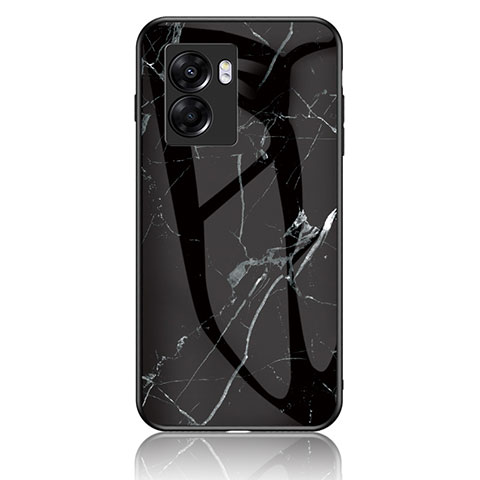 Coque Contour Silicone et Vitre Motif Fantaisie Miroir Etui Housse pour Oppo K10 5G India Noir