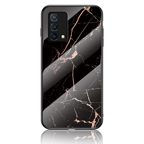 Coque Contour Silicone et Vitre Motif Fantaisie Miroir Etui Housse pour Oppo K9 5G Or et Noir