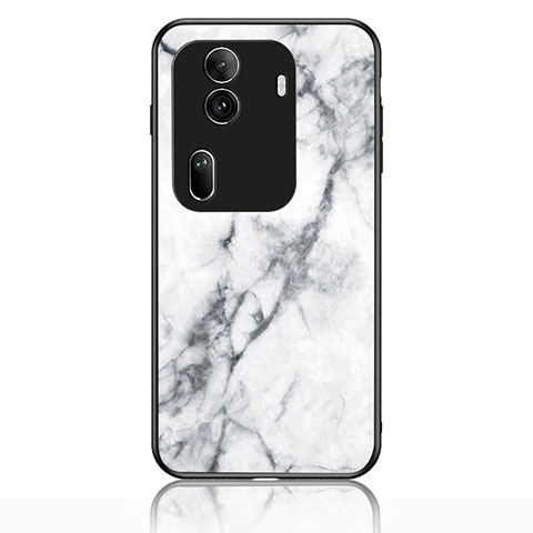 Coque Contour Silicone et Vitre Motif Fantaisie Miroir Etui Housse pour Oppo Reno11 Pro 5G Blanc