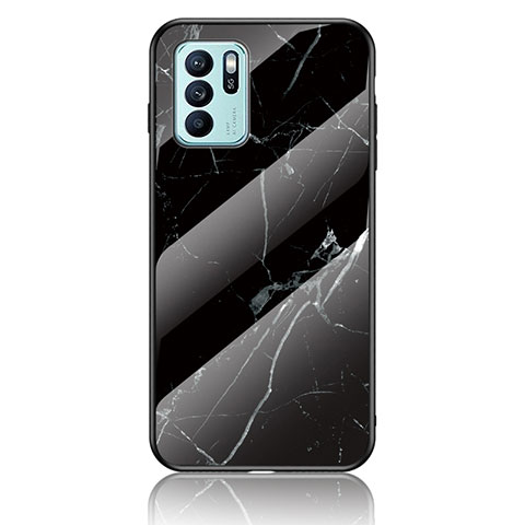 Coque Contour Silicone et Vitre Motif Fantaisie Miroir Etui Housse pour Oppo Reno6 Z 5G Noir