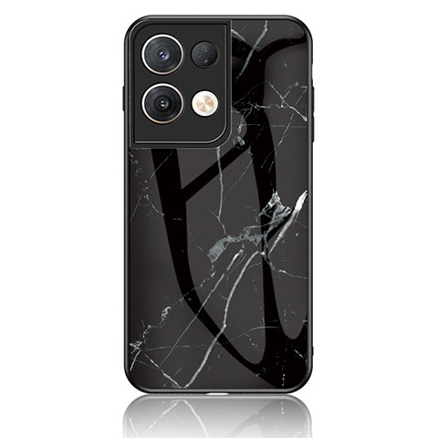 Coque Contour Silicone et Vitre Motif Fantaisie Miroir Etui Housse pour Oppo Reno9 Pro+ Plus 5G Noir