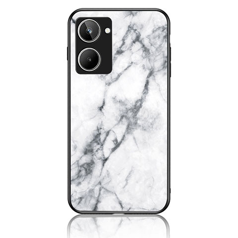 Coque Contour Silicone et Vitre Motif Fantaisie Miroir Etui Housse pour Realme 10 4G Blanc