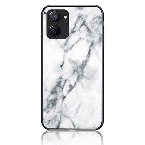 Coque Contour Silicone et Vitre Motif Fantaisie Miroir Etui Housse pour Realme 10S 5G Blanc