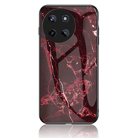 Coque Contour Silicone et Vitre Motif Fantaisie Miroir Etui Housse pour Realme 11 4G Rouge