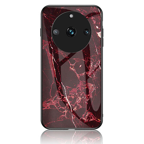 Coque Contour Silicone et Vitre Motif Fantaisie Miroir Etui Housse pour Realme 11 Pro 5G Rouge