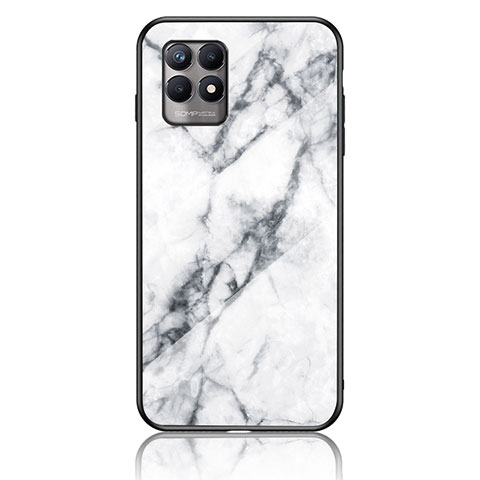 Coque Contour Silicone et Vitre Motif Fantaisie Miroir Etui Housse pour Realme 8i Blanc