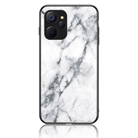 Coque Contour Silicone et Vitre Motif Fantaisie Miroir Etui Housse pour Realme 9i 5G Blanc