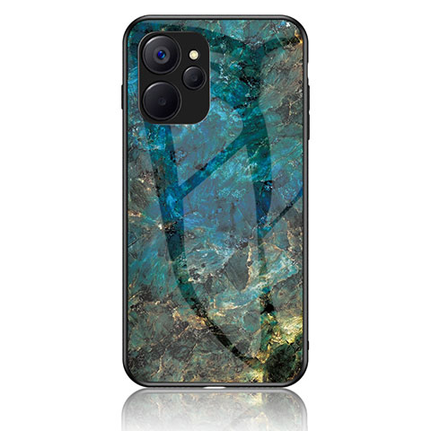 Coque Contour Silicone et Vitre Motif Fantaisie Miroir Etui Housse pour Realme 9i 5G Bleu