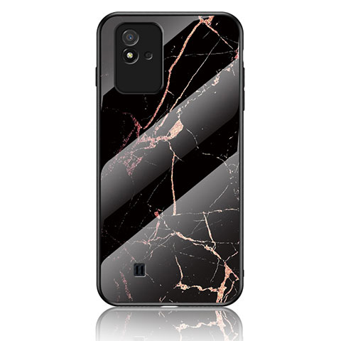 Coque Contour Silicone et Vitre Motif Fantaisie Miroir Etui Housse pour Realme C11 (2021) Or et Noir