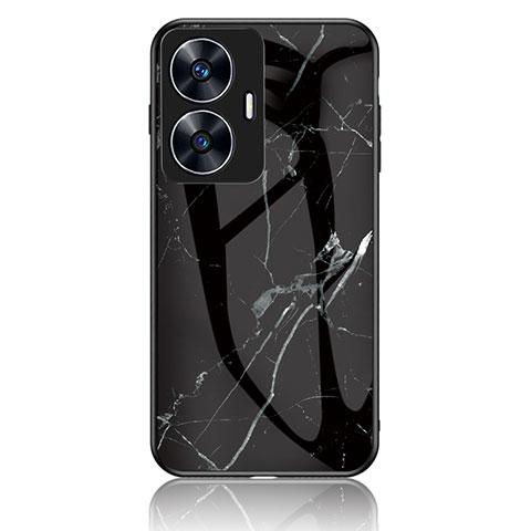 Coque Contour Silicone et Vitre Motif Fantaisie Miroir Etui Housse pour Realme C55 Noir