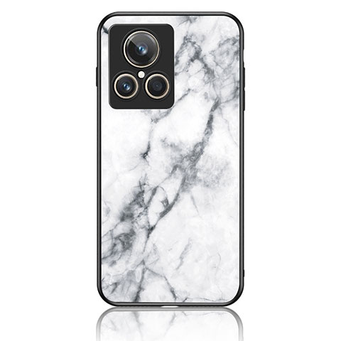 Coque Contour Silicone et Vitre Motif Fantaisie Miroir Etui Housse pour Realme GT2 Master Explorer Blanc