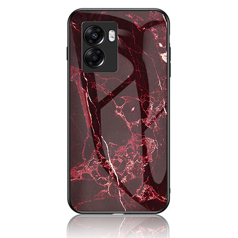 Coque Contour Silicone et Vitre Motif Fantaisie Miroir Etui Housse pour Realme Narzo 50 5G Rouge