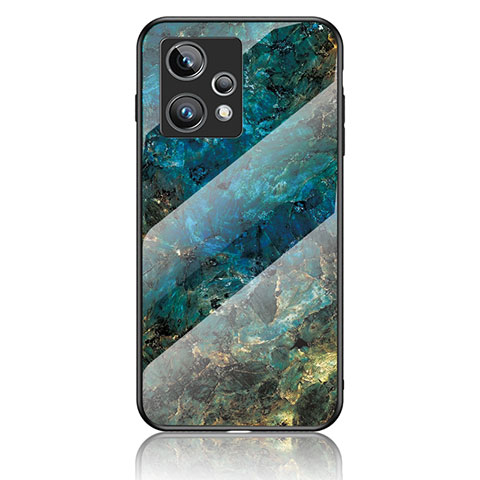 Coque Contour Silicone et Vitre Motif Fantaisie Miroir Etui Housse pour Realme Narzo 50 Pro 5G Bleu