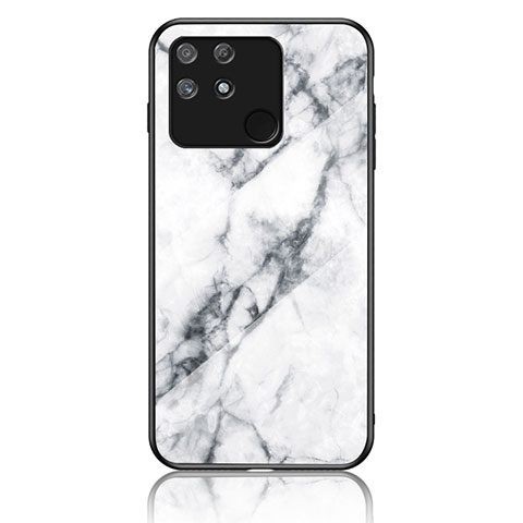 Coque Contour Silicone et Vitre Motif Fantaisie Miroir Etui Housse pour Realme Narzo 50A Blanc