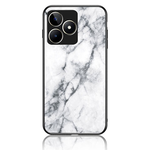 Coque Contour Silicone et Vitre Motif Fantaisie Miroir Etui Housse pour Realme Narzo N53 Blanc