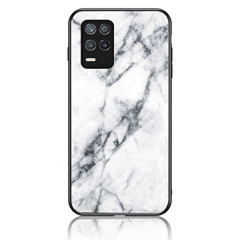 Coque Contour Silicone et Vitre Motif Fantaisie Miroir Etui Housse pour Realme Q3i 5G Blanc