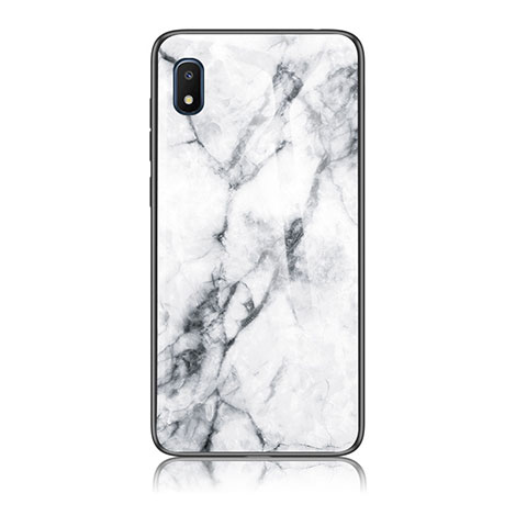 Coque Contour Silicone et Vitre Motif Fantaisie Miroir Etui Housse pour Samsung Galaxy A10e Blanc