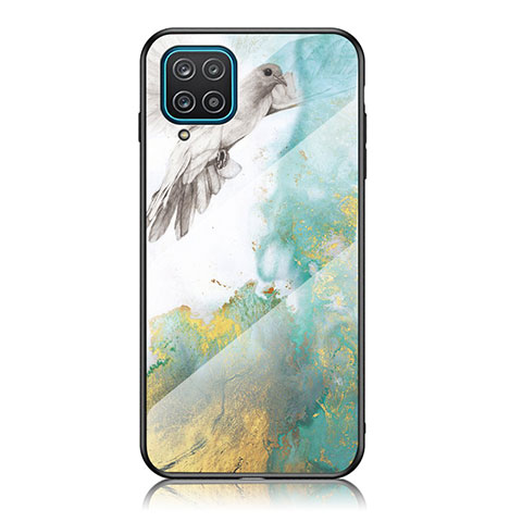 Coque Contour Silicone et Vitre Motif Fantaisie Miroir Etui Housse pour Samsung Galaxy A12 5G Vert