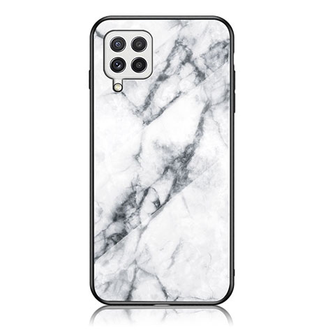 Coque Contour Silicone et Vitre Motif Fantaisie Miroir Etui Housse pour Samsung Galaxy A22 4G Blanc