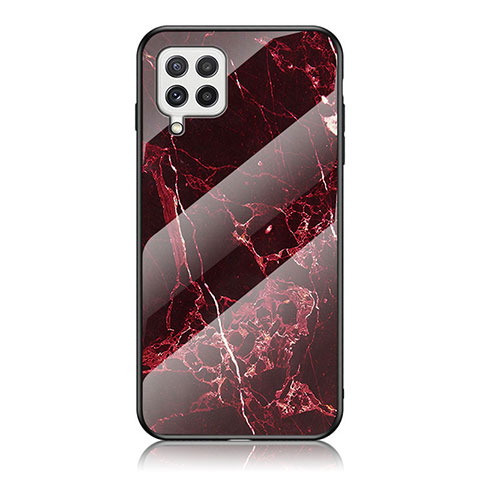 Coque Contour Silicone et Vitre Motif Fantaisie Miroir Etui Housse pour Samsung Galaxy A22 4G Rouge