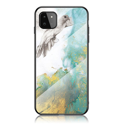 Coque Contour Silicone et Vitre Motif Fantaisie Miroir Etui Housse pour Samsung Galaxy A22 5G Vert