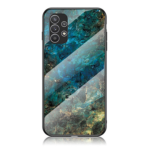 Coque Contour Silicone et Vitre Motif Fantaisie Miroir Etui Housse pour Samsung Galaxy A23 5G Bleu