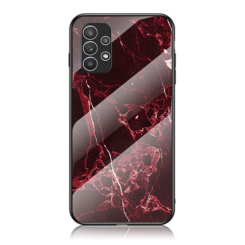 Coque Contour Silicone et Vitre Motif Fantaisie Miroir Etui Housse pour Samsung Galaxy A23 5G Rouge