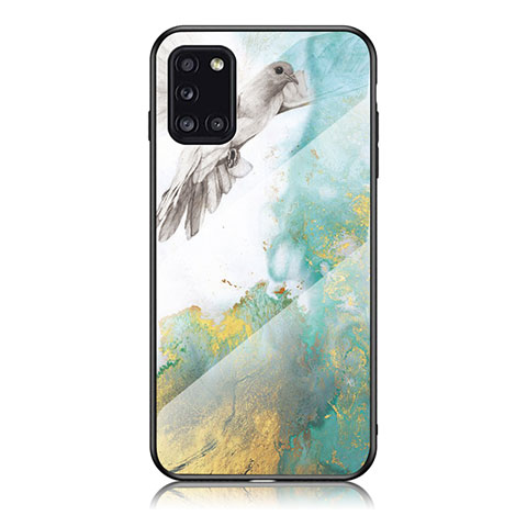 Coque Contour Silicone et Vitre Motif Fantaisie Miroir Etui Housse pour Samsung Galaxy A31 Vert