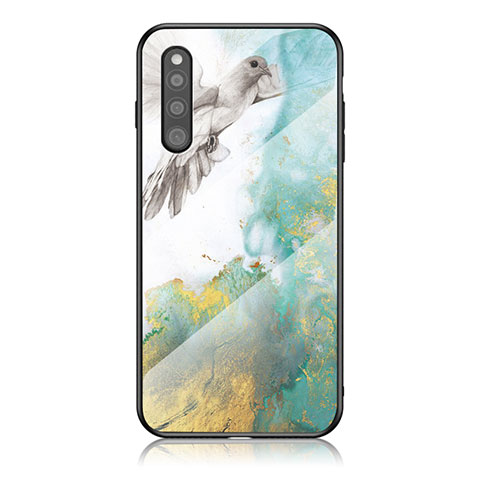 Coque Contour Silicone et Vitre Motif Fantaisie Miroir Etui Housse pour Samsung Galaxy A41 SC-41A Vert