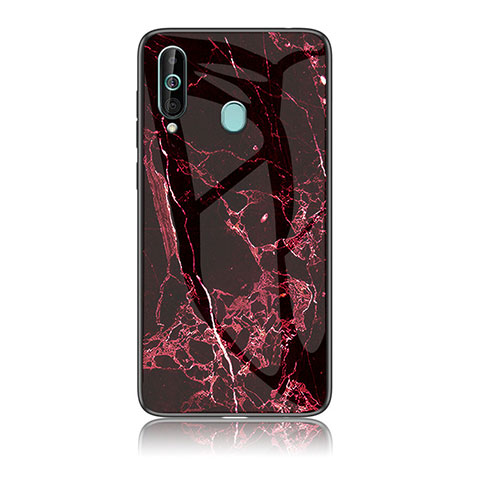 Coque Contour Silicone et Vitre Motif Fantaisie Miroir Etui Housse pour Samsung Galaxy A60 Rouge