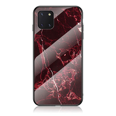 Coque Contour Silicone et Vitre Motif Fantaisie Miroir Etui Housse pour Samsung Galaxy A81 Rouge