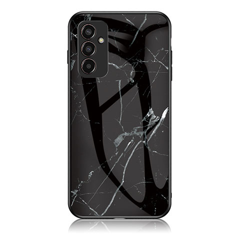 Coque Contour Silicone et Vitre Motif Fantaisie Miroir Etui Housse pour Samsung Galaxy F13 4G Noir