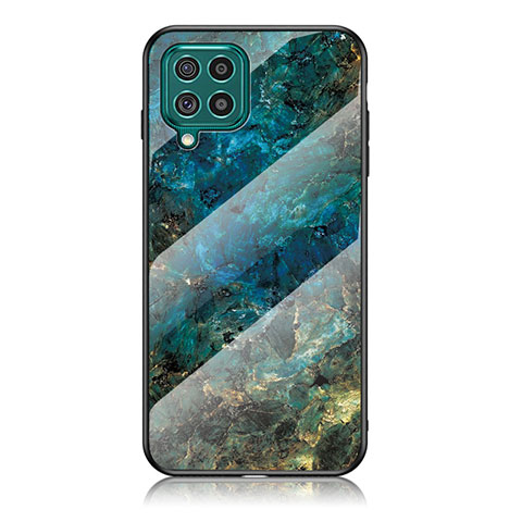 Coque Contour Silicone et Vitre Motif Fantaisie Miroir Etui Housse pour Samsung Galaxy F62 5G Bleu