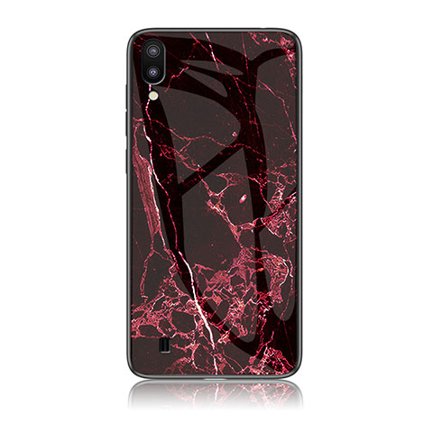 Coque Contour Silicone et Vitre Motif Fantaisie Miroir Etui Housse pour Samsung Galaxy M10 Rouge