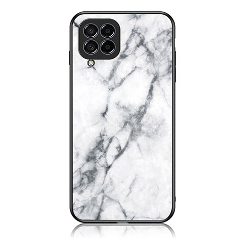 Coque Contour Silicone et Vitre Motif Fantaisie Miroir Etui Housse pour Samsung Galaxy M33 5G Blanc