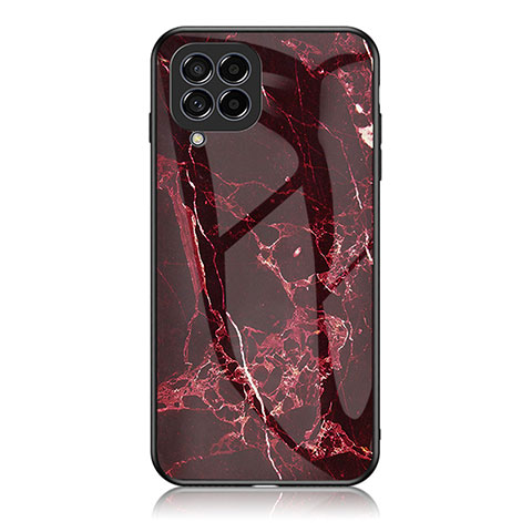 Coque Contour Silicone et Vitre Motif Fantaisie Miroir Etui Housse pour Samsung Galaxy M33 5G Rouge