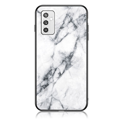 Coque Contour Silicone et Vitre Motif Fantaisie Miroir Etui Housse pour Samsung Galaxy M52 5G Blanc