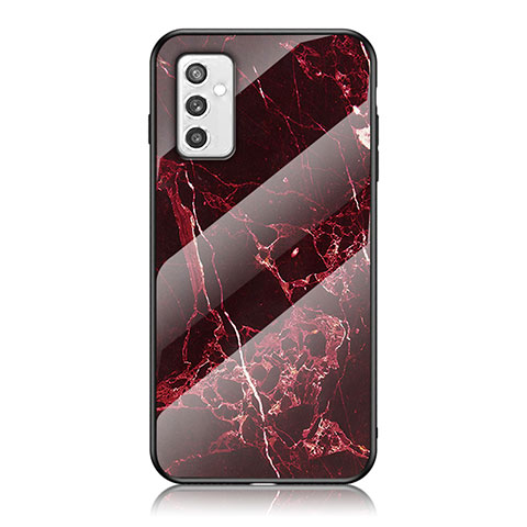 Coque Contour Silicone et Vitre Motif Fantaisie Miroir Etui Housse pour Samsung Galaxy M52 5G Rouge